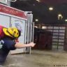 Naples Fire Department vehicles in waist-deep water