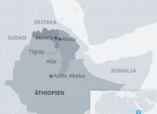 Ethiopia: Tigray rebels want peace process and ceasefire | Current Africa | DW Infographic, Map, Ethiopia, Sudan, Eritrea, Kenya, Somalia, Addis Ababa, Afar, Tigray, Abala, Mekele