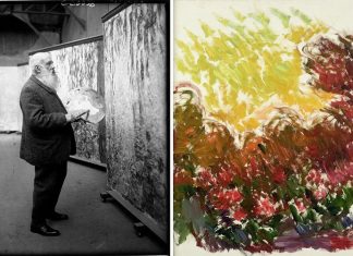 Expo: the great dialogue between Claude Monet and Joan Mitchell at the Vuitton Foundation Claude Monet in his studio in Giverny in 1926. On the right: “Le Jardin à Giverny” (1922-26).