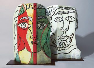 Picasso’s sculptures: an underexplored market and a rising price Tête de femme et tête d'homme barbu. Cannes 1961. Tôle découpée, pliée, peinte,