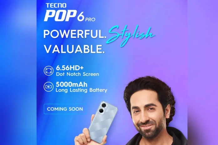 Tecno Pop 6 Pro With 5,000mAh Battery, 6.56-Inch Display to Launch in India Soon: All Details