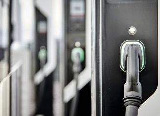 The rich galaxy of French electric charging start-ups A bank of electric car chargers