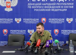 Ukraine: pro-Russian authorities claim landslide victory in annexation ‘referendums’ Denis Pouchiline, chef de la « République populaire de Donetsk » (RPD) a indiqué que 99,2 % des votants s'étaient prononcés en faveur du rattachement à la Russie.