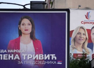 Elections in Bosnia: two Serbian leaders claim victory L'ennemie jurée de Milorad Dodik (à droite), Jelena Trivic (à gauche), a proclamé sa victoire dans la course à la présidence de la Republika Srspka, l'entité serbe du pays.
