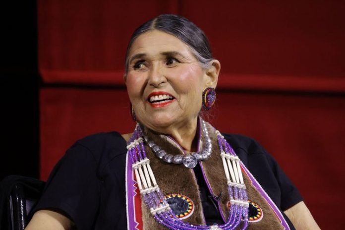 Sacheen Littlefeather on stage at the Academy Museum of Motion Pictures on September 17, 2022, in California.