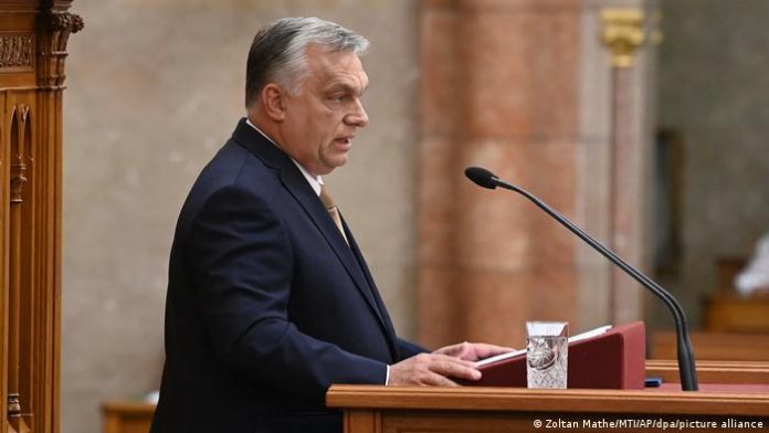 Hungary, Budapest |  Prime Minister Viktor Orban at the parliamentary session