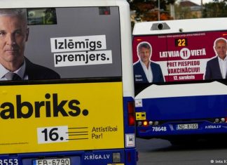 Parliamentary elections in Latvia marked by the Ukraine war | Current Europe | DW Latvia, Riga | Election posters for the general election