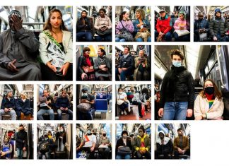 Photo: moving forward together… in the Paris metro. Des couples d'inconnus mis en valeur par le photographe.