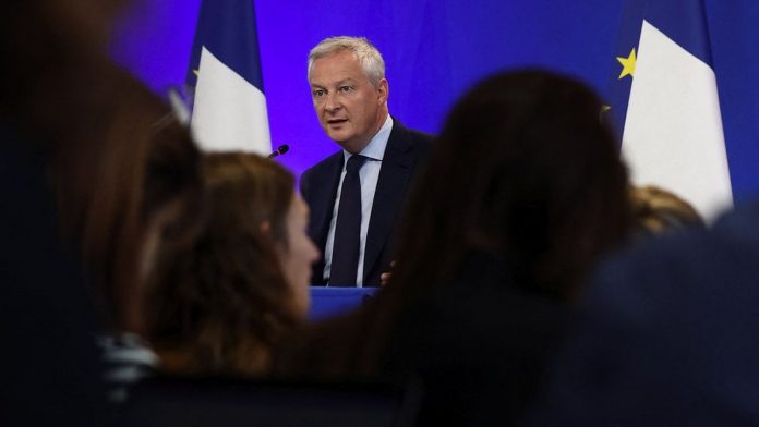 Le ministre de l'Economie et des Finances, Bruno Le Maire, lors de la présentation du budget à Bercy, le 26 septembre 2022.